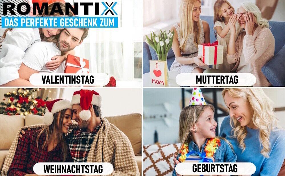 ROMANTIX Ewige Gold Rose im Glas Liebe Geschenk Valentinstag Muttertag LED Licht