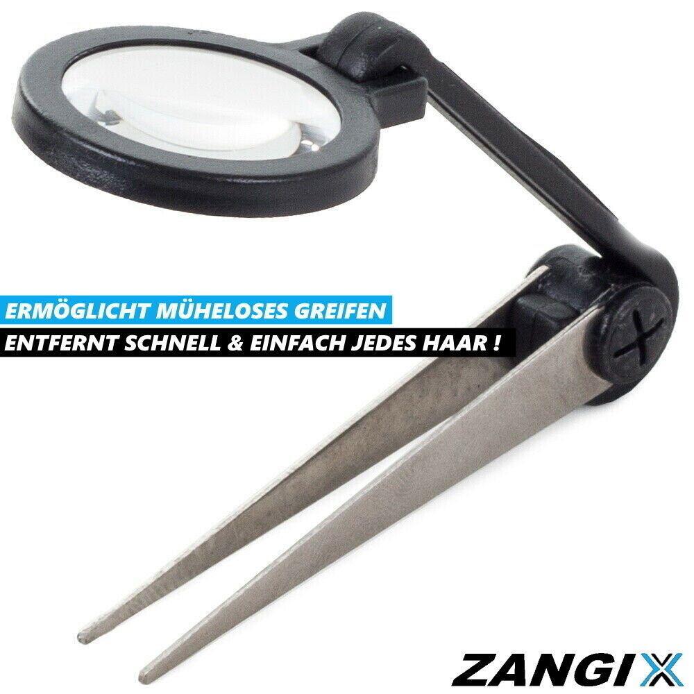 ZANGIX Lupenpinzette Spitzpinzette Arbeitslupe Pinzette schwenkbarer Lupe Zange