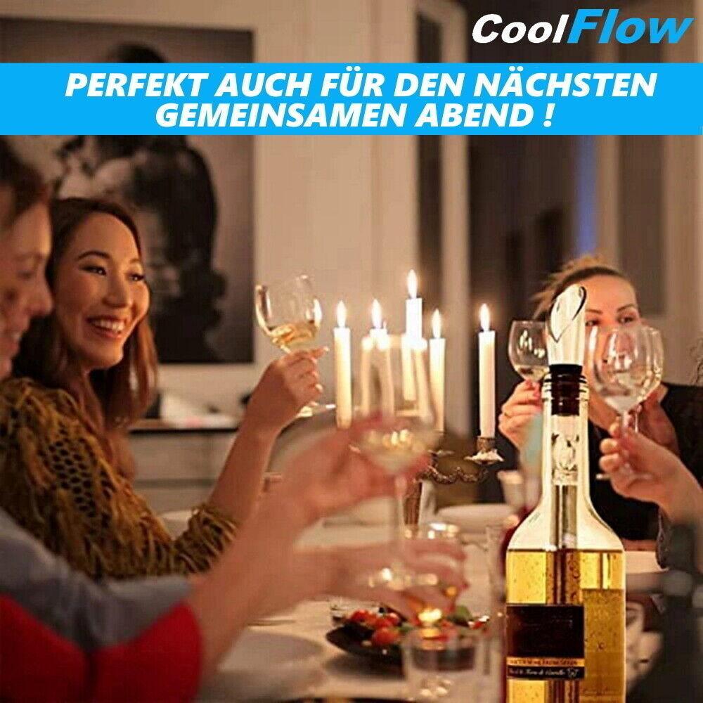 COOLFLOW Weinkühlstab mit Ausgießer Edelstahl Dekanter Flaschenkühler Weinkühler