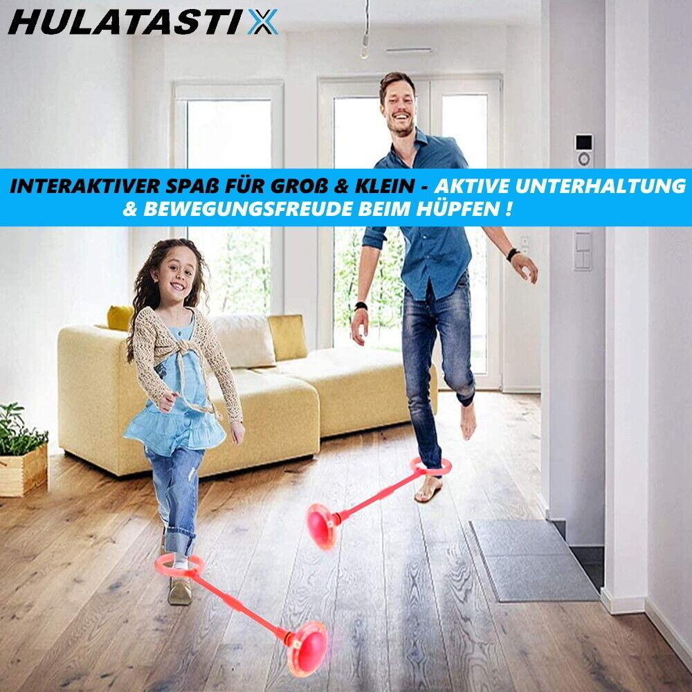 HULATASTIX LED Fußkreisel Springring Springseil Schaukelball Hüpfspiel Hula Jump