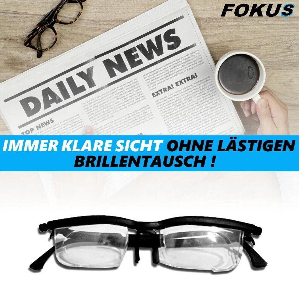 FOKUS individuell einstellbare Brille -6 +3 Dioptrien Lesebrille Ad Lens Glass