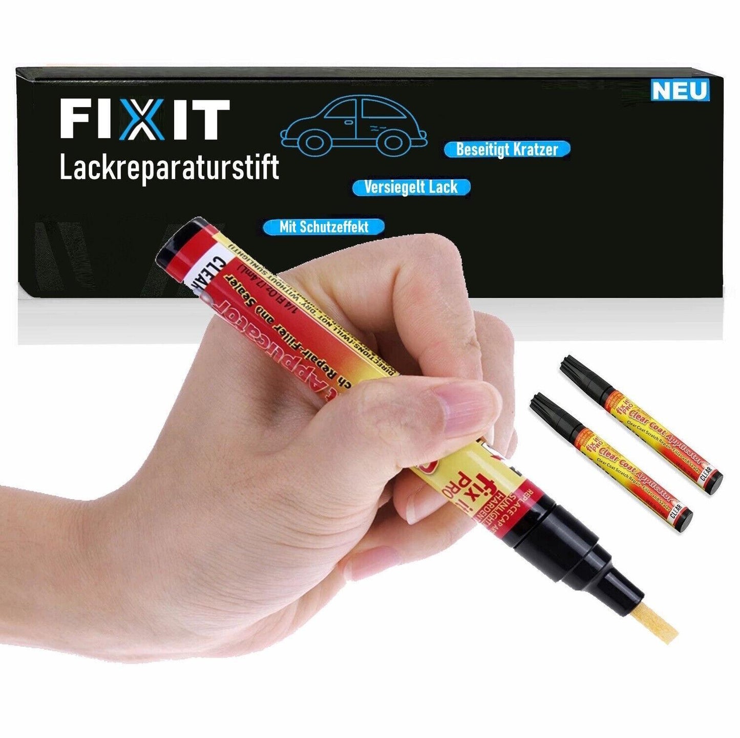 FIXIT Lackreparaturstift Lackstift Universal Reparatur Kratzer Entferner 2er Set