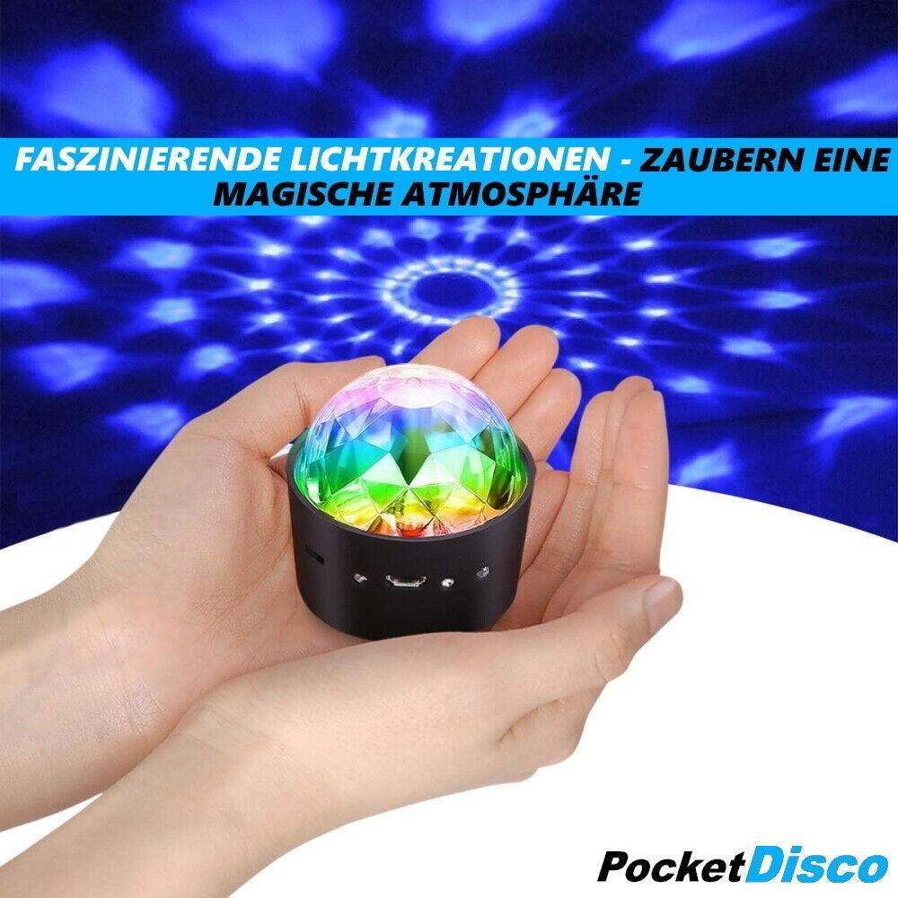 PocketDisco Mini Diskokugel Partylicht LED RGB Lichteffekt Musiksteuerung DJ