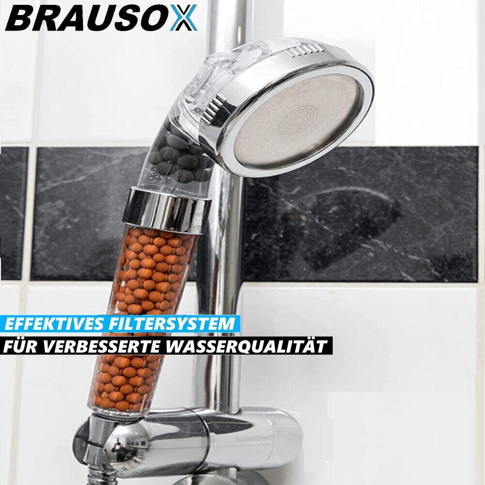 BRAUSOX Handbrause Duschbrause Wasserspar Duschkopf Ionic Mineral Filter Brause