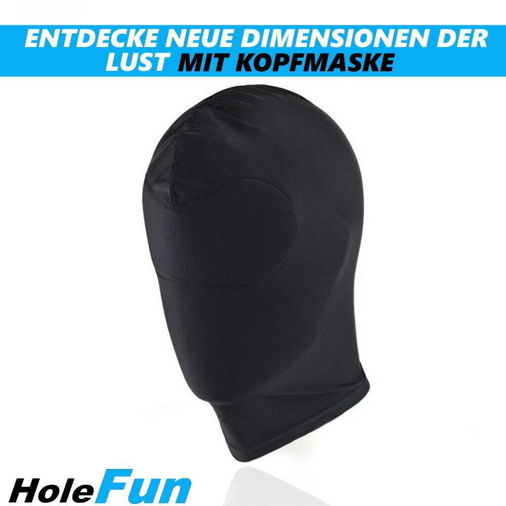 HoleFun Kopfmaske Bondage Fetisch SM BDSM Sex Spielzeug Maske Mundöffnung 1-Loch