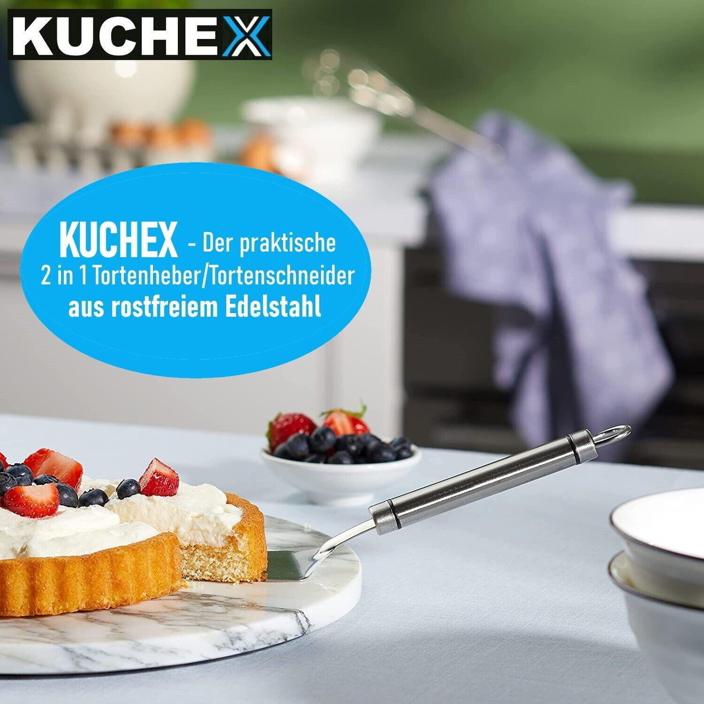 KUCHEX Kuchenheber Edelstahl Tortenmesser Kuchenmesser Tortenheber Pizzaheber