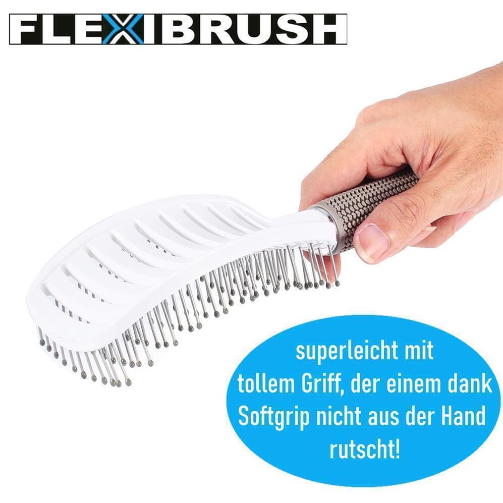 FLEXIBRUSH Anti-Ziepen Haarbürste Detangler Bürste Kopfmassage Kamm Entwirren