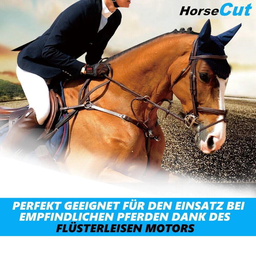 HorseCut Pferde Schermaschine extrem leise mit Akku Pferde Haartrimmer Trimmer