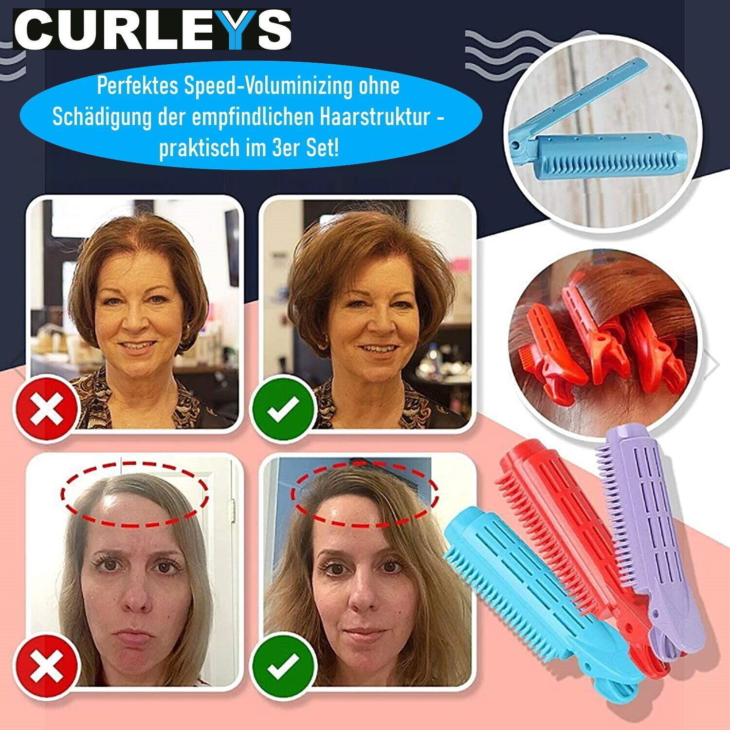 CURLEYS Hair Voluminizing Clips Lockenwickler Haarwurzelclips Haar Volumen [3er]