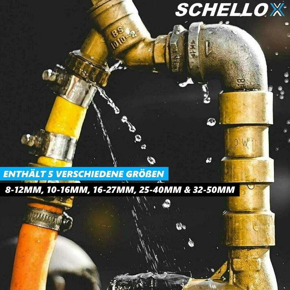 SCHELLOX Schlauchschellen Set Rohrschellen Edelstahl Schlauchklemmen [20x]