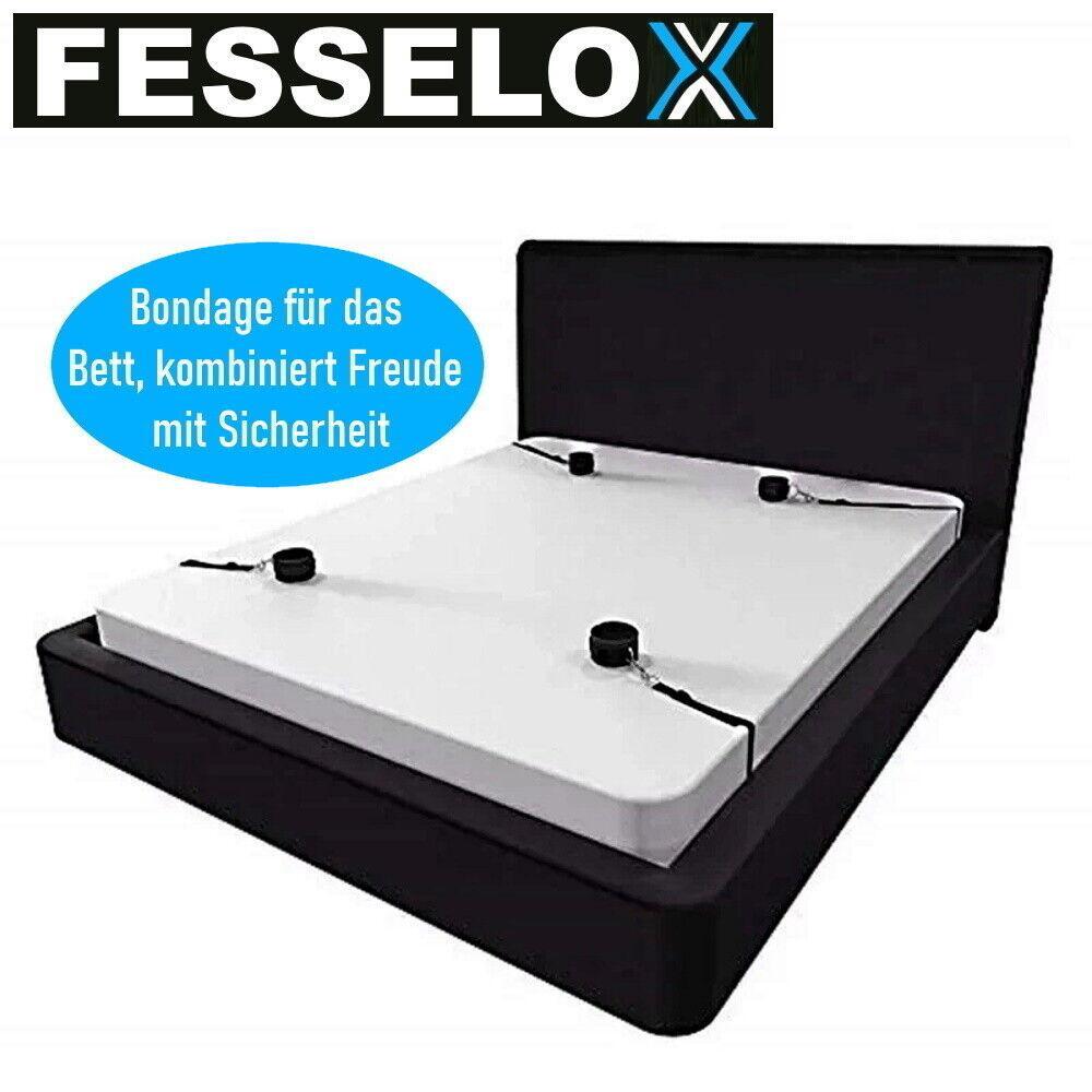 FESSELOX Fesseln Set Bondage Fessel Bett Fesselset Handfesseln Fußfesseln BDSM