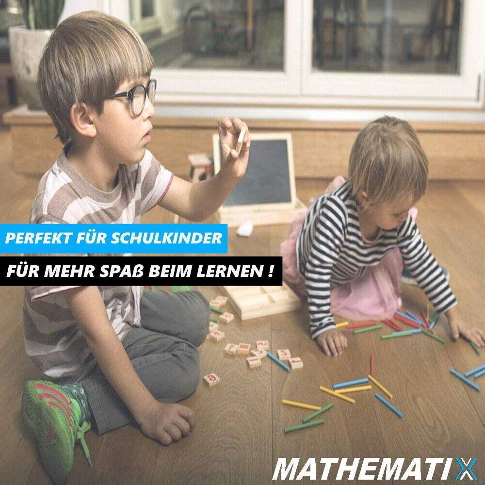 MATHEMATIX Rechenstäbchen Holz Zählstäbchen mathematisches Zahlenlernspielzeug