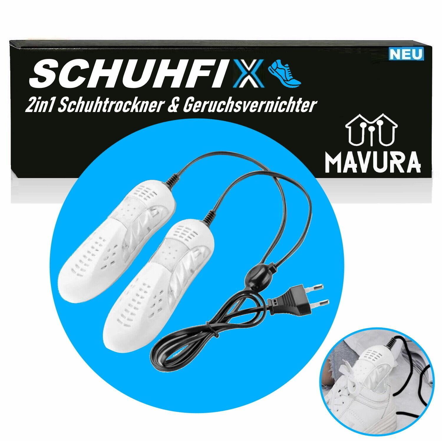 SCHUHFIX Geruchsvernichter Elektrischer Stiefeltrockner Schuhwärmer mit UV