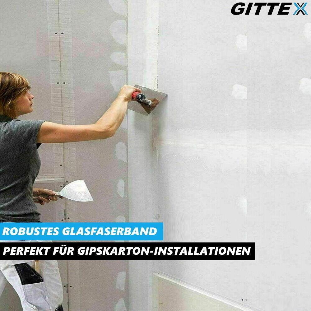 GITTEX 3x Glasfaser Gewebeband Glasfaserband Fugenband Wand Reparatur Band