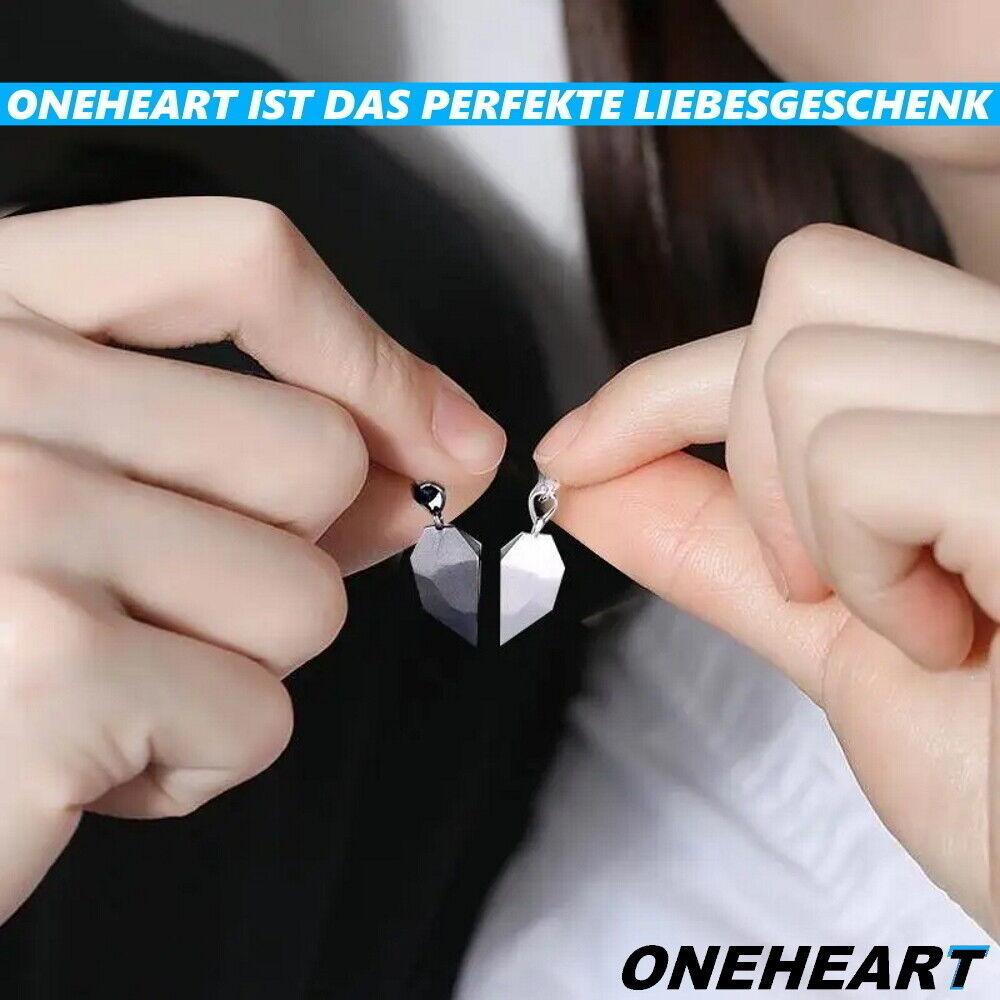 ONEHEART Herz Doppel Halskette Magnet Paar Kette Pärchen Liebe Valentinstag