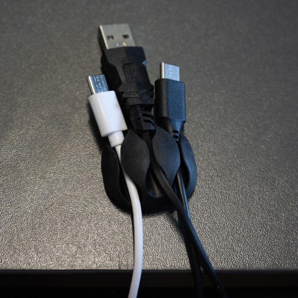 CableFix Kabelführung Kabelclips Kabelhalter selbstklebend schwarz [10er Set]