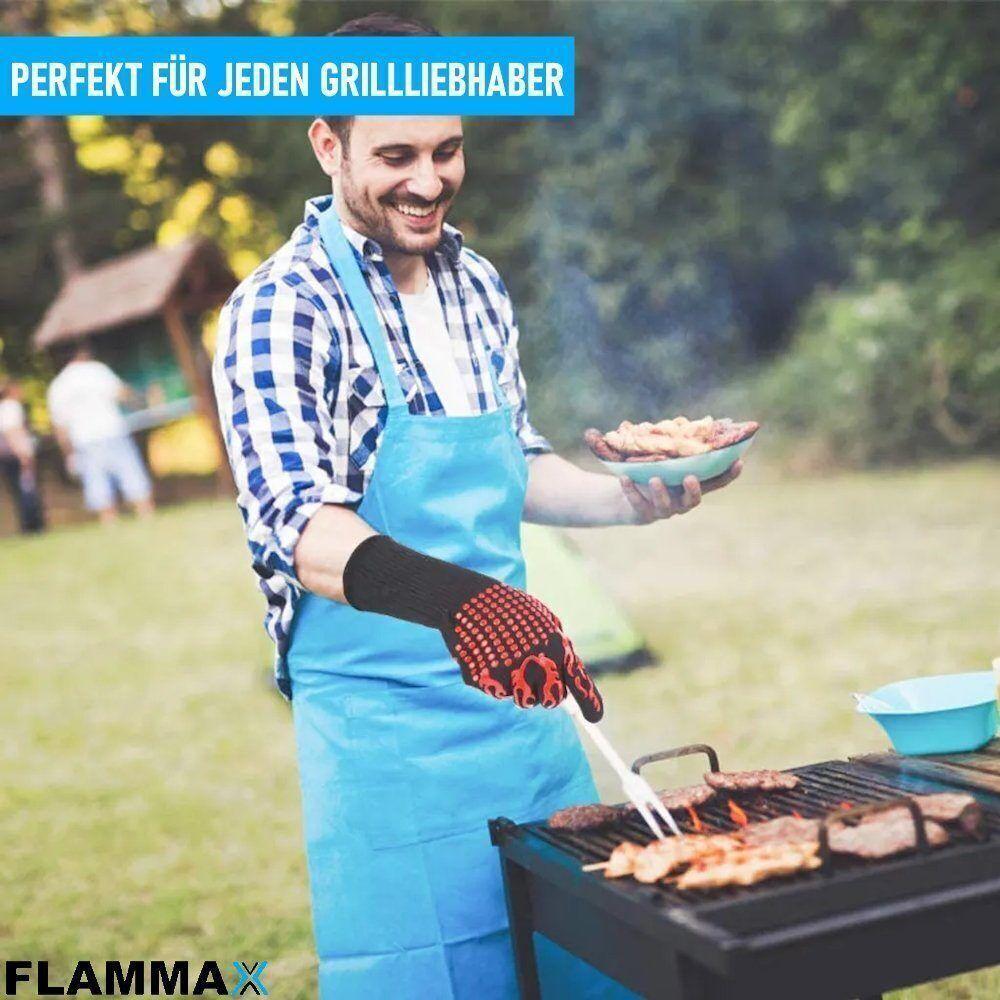 FLAMMAX Grillhandschuhe Backhandschuhe Ofenhandschuhe BBQ hitzebeständig 1paar