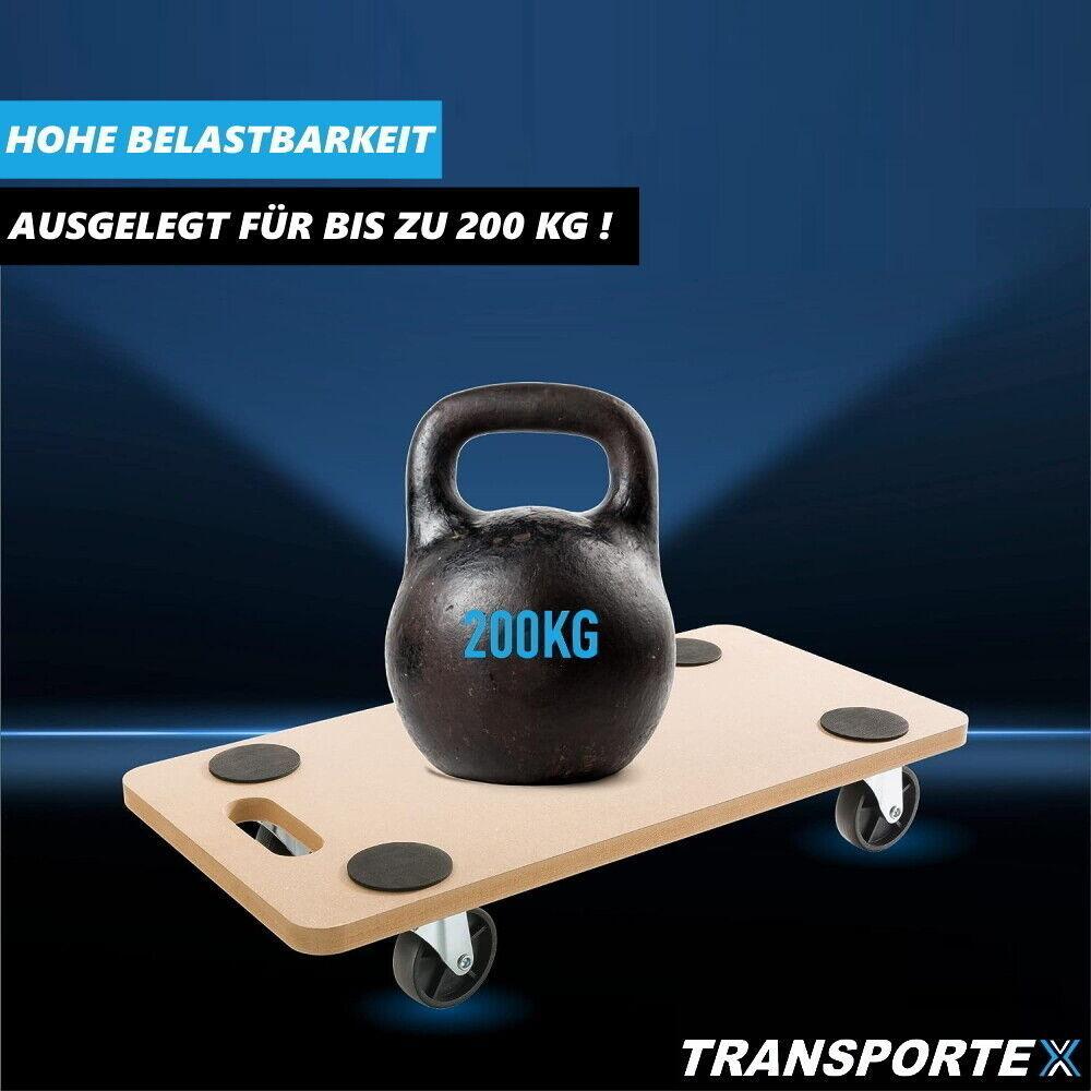 TRANSPORTEX Transportwagen Transportkarre Plattformwagen bis 200kg Anti-Rutsch
