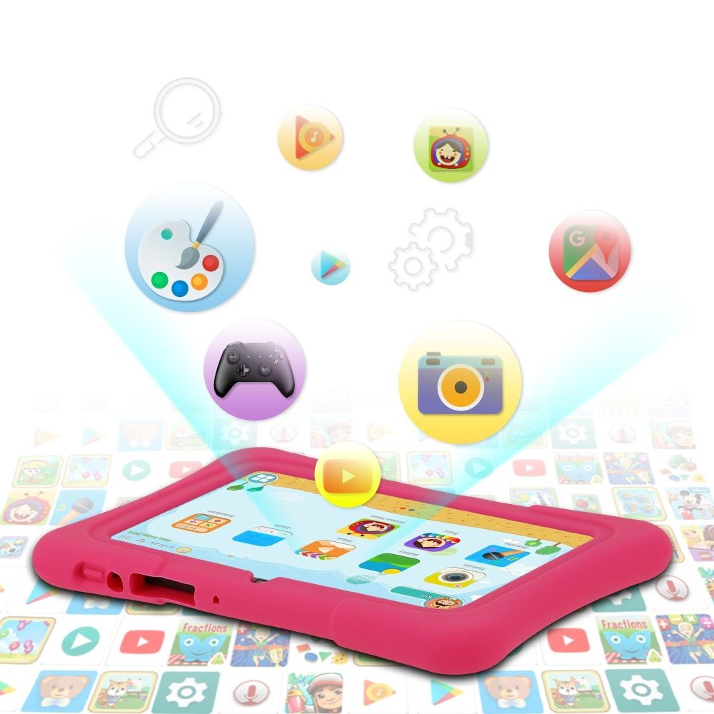 PRITOM 7 Zoll Kinder-Tablet Android 10 32GB WLAN Bluetooth Lern-Apps DE.