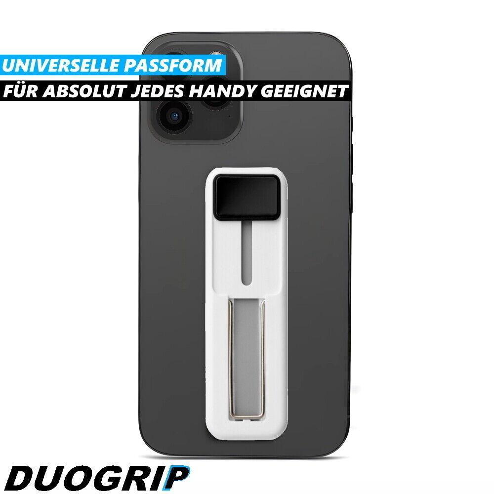 DUOGRIP Fingerhalter Handy Griff Ständer Halter Smartphone Handyständer weiß