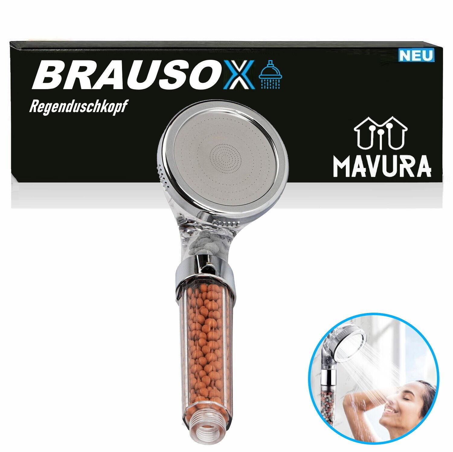 BRAUSOX Handbrause Duschbrause Wasserspar Duschkopf Ionic Mineral Filter Brause