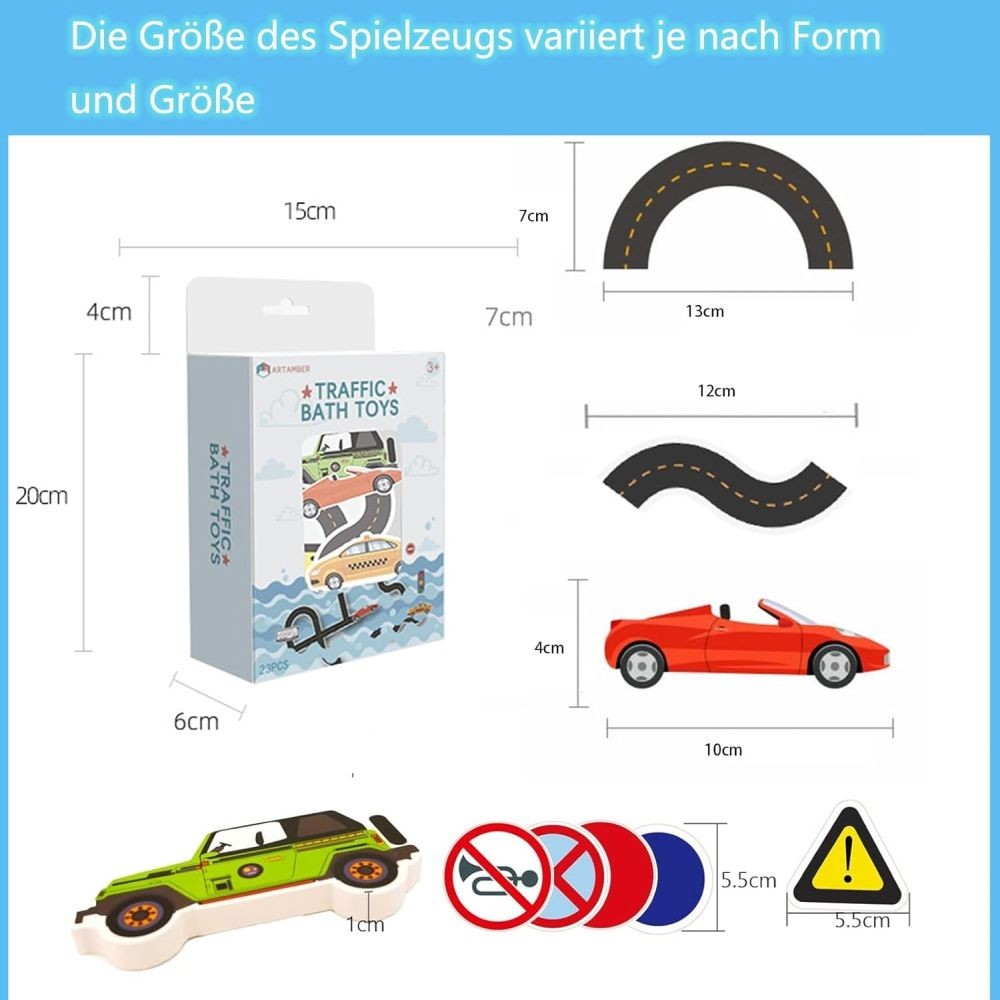 23-tlg. Badespielzeug Set Stadtverkehr Puzzle für Kinder DE.