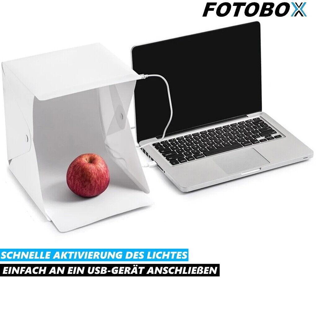 FOTOBOX LED Fotostudio Faltbare Fotobox Fotozelt Lichtbox Minikasten beleuchtet