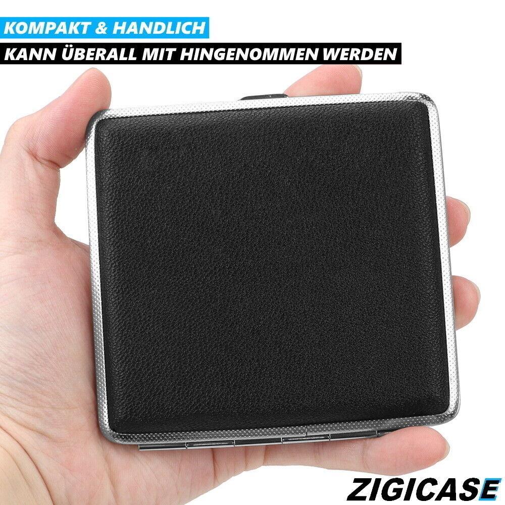 ZIGICASE Zigaretten Etui Zigarettenschachtel Aufbewahrung Box Dose Lederoptik
