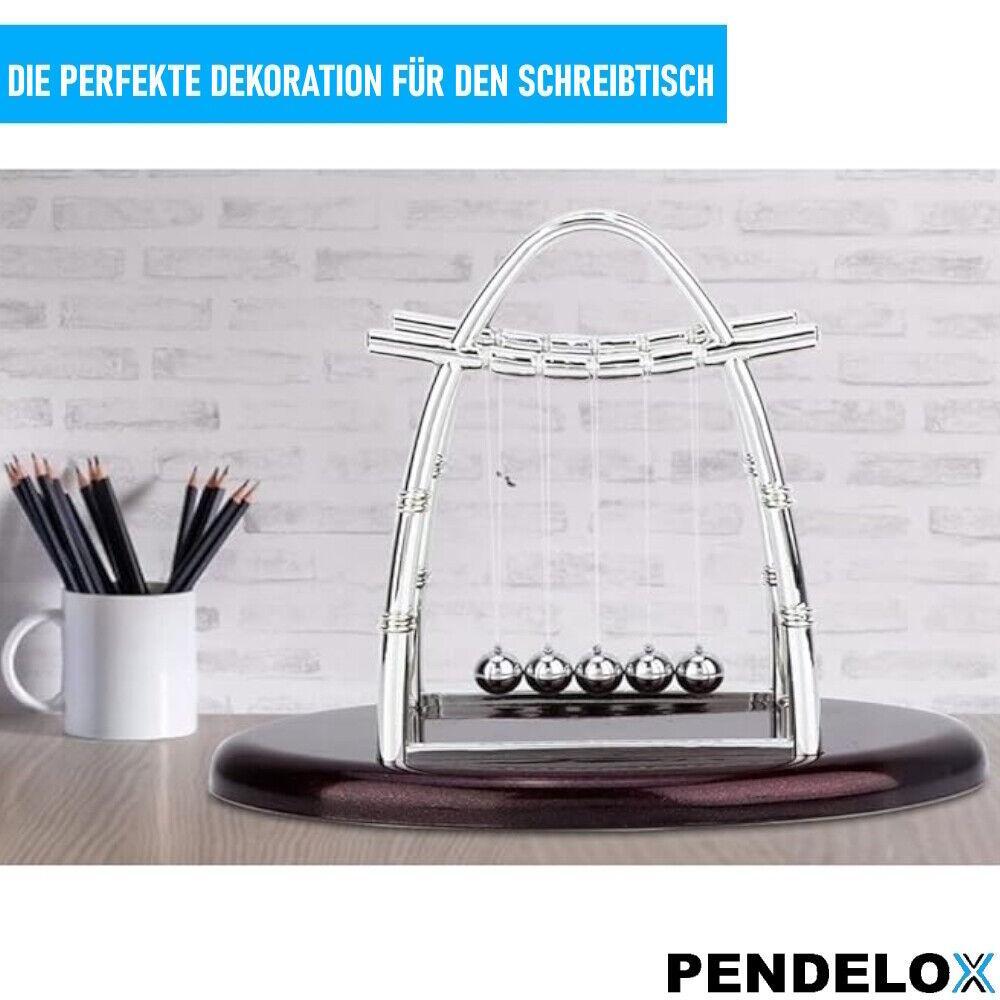 PENDELOX Newton Kugelstoßpendel Pendel Newton Wiege Kugelspiel hohe Qualität