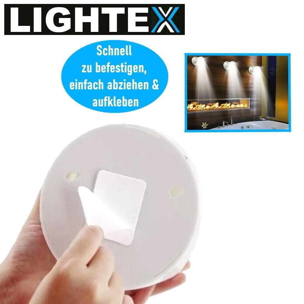 LIGHTEX LED Wandlampe Wandleuchte mit Bewegungsmelder Batterie Innen Außen