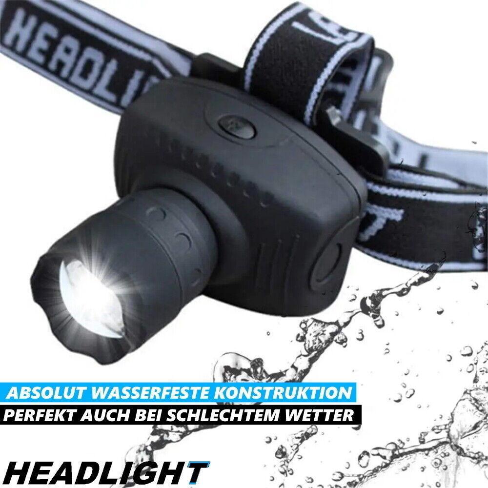 HEADLIGHT Kopflampe Stirnlampe LED Kopfleuchte Batterie Sport Joggen Lampe 5W