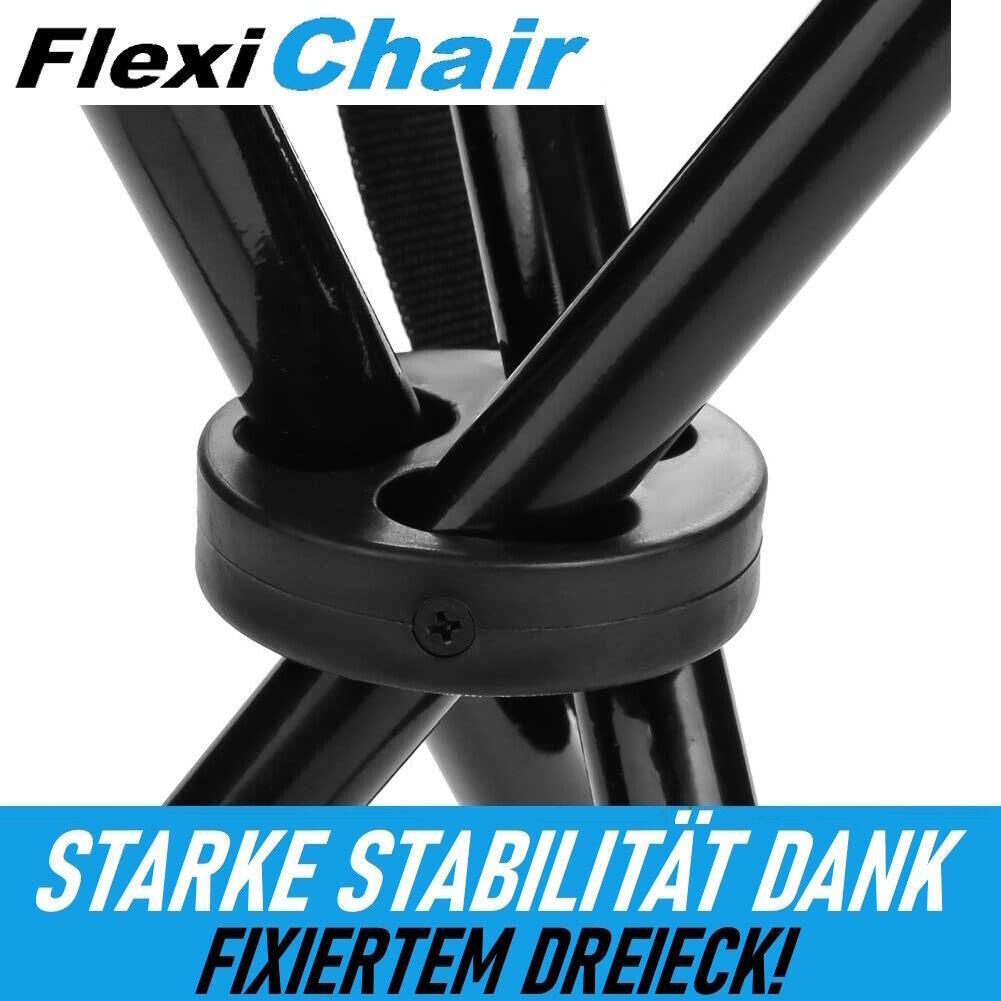 FLEXICHAIR Camping Stuhl Angler Hocker Faltbar Klappstuhl Dreibein Falthocker