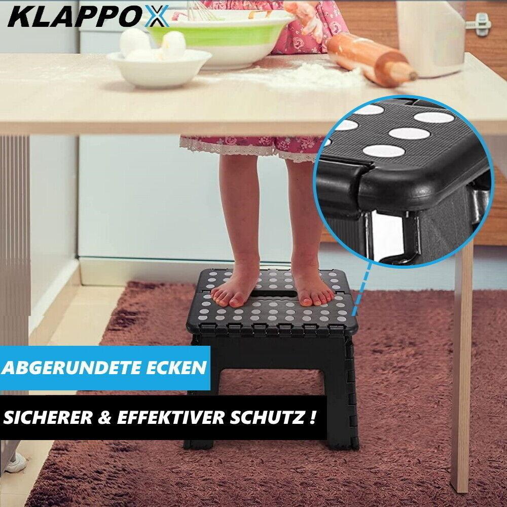 KLAPPOX Klapphocker Faltbarer Tritthocker Hocker Faltstufe Klappsitz Trittstufe