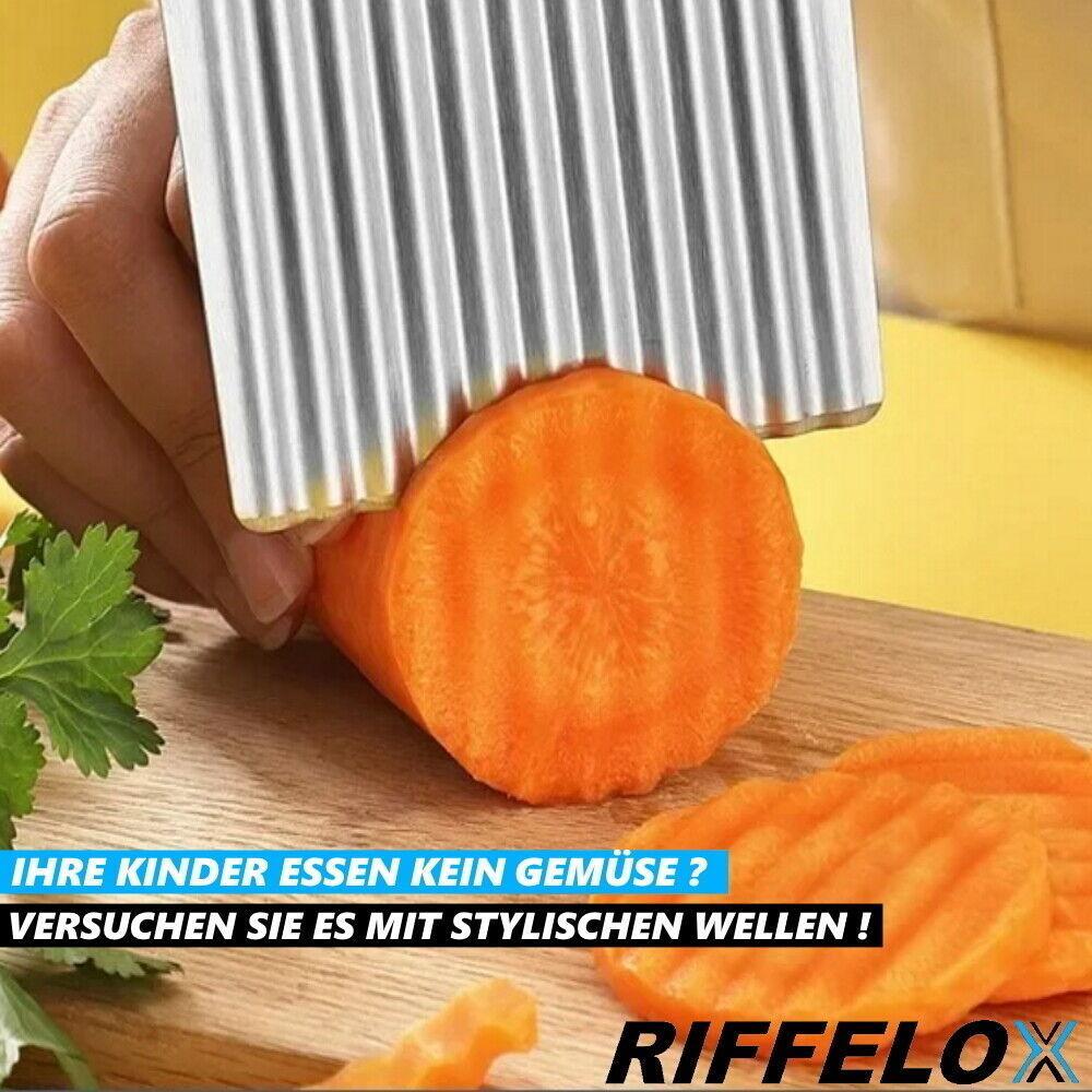 RIFFELOX Wellenmesser Wellenschnittmesser Edelstahl Riffel Pommes Gemüse