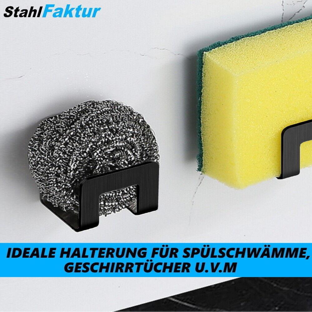 StahlFaktur Edelstahl Schwammhalter Küche Wandhaken Organizer selbstklebend