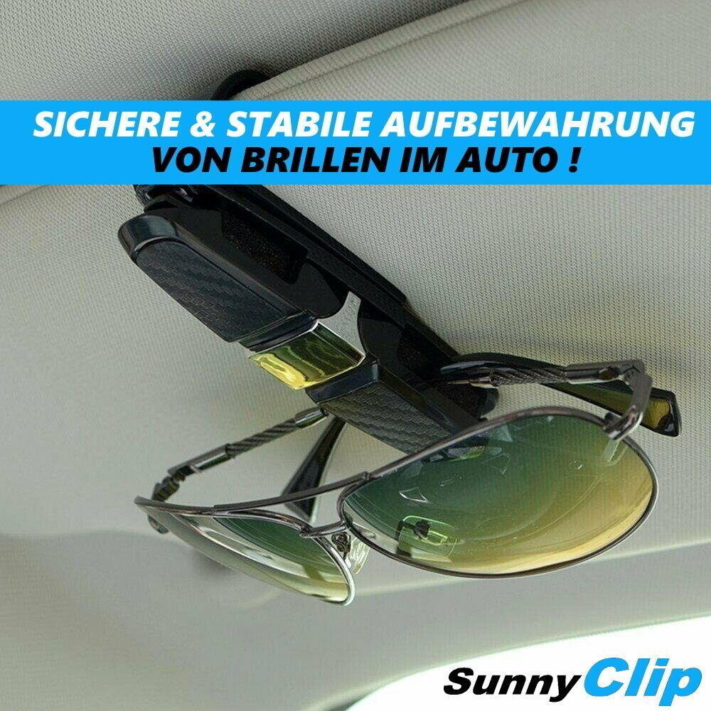 SunnyClip Brillenhalter Auto Sonnenblende Sonnenbrillen Kreditkarten Clip 2er