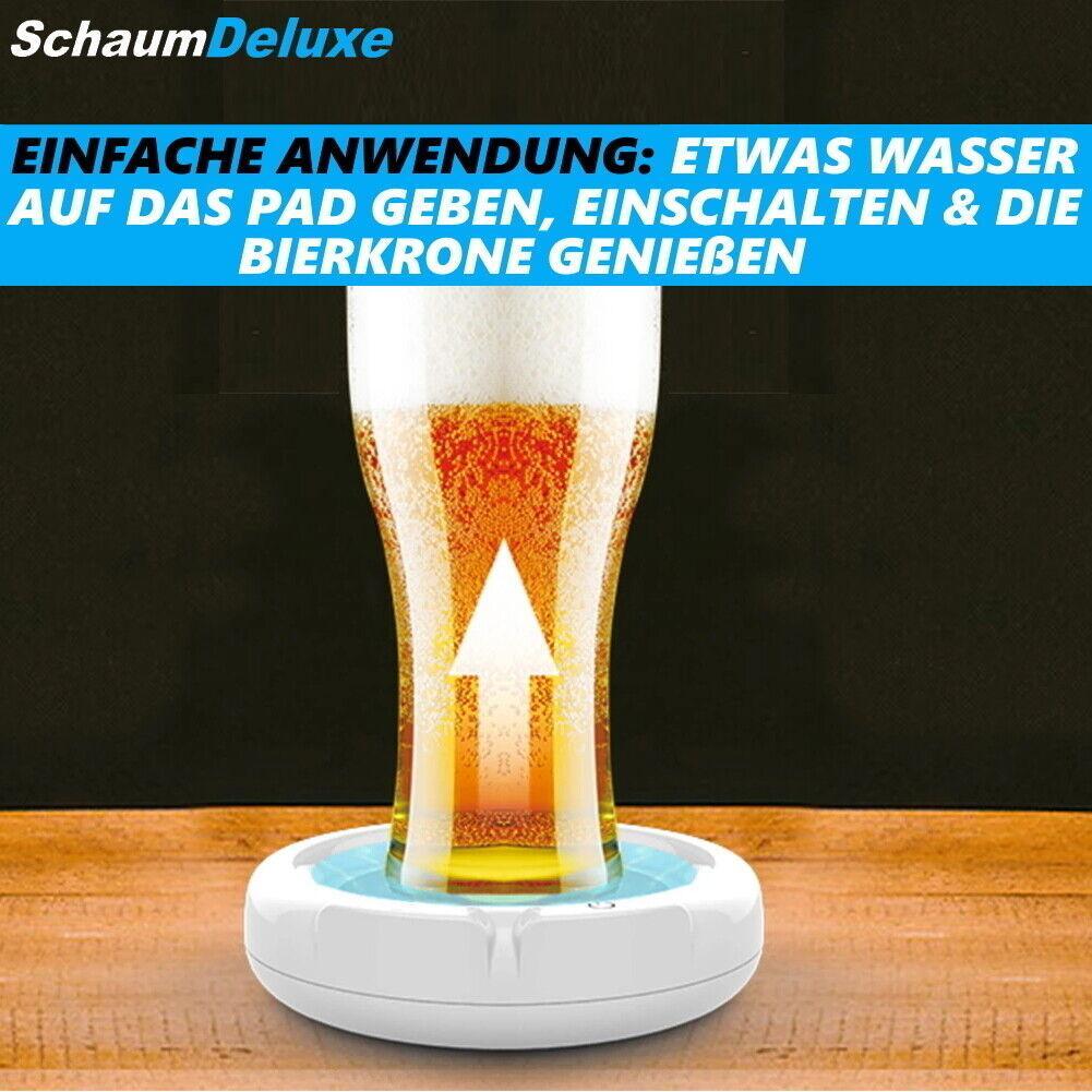 SCHAUMDELUXE Bieraufschäumer Elektrischer Biersprudler Milchaufschäumer USB Weiß