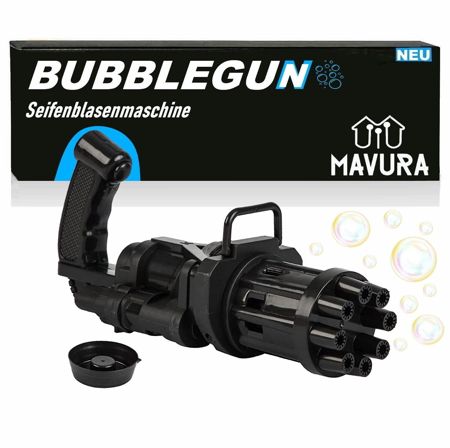 BUBBLEGUN Seifenblasenmaschine Seifenblasenpistole Seifenblasen Gun schwarz