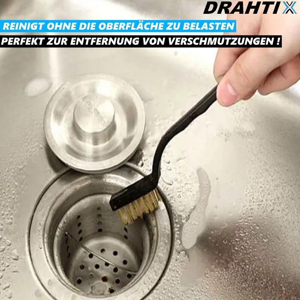 DRAHTIX Mini Drahtbürsten Set Messingbürste Nylon Edelstahl Bürste [3er Set]