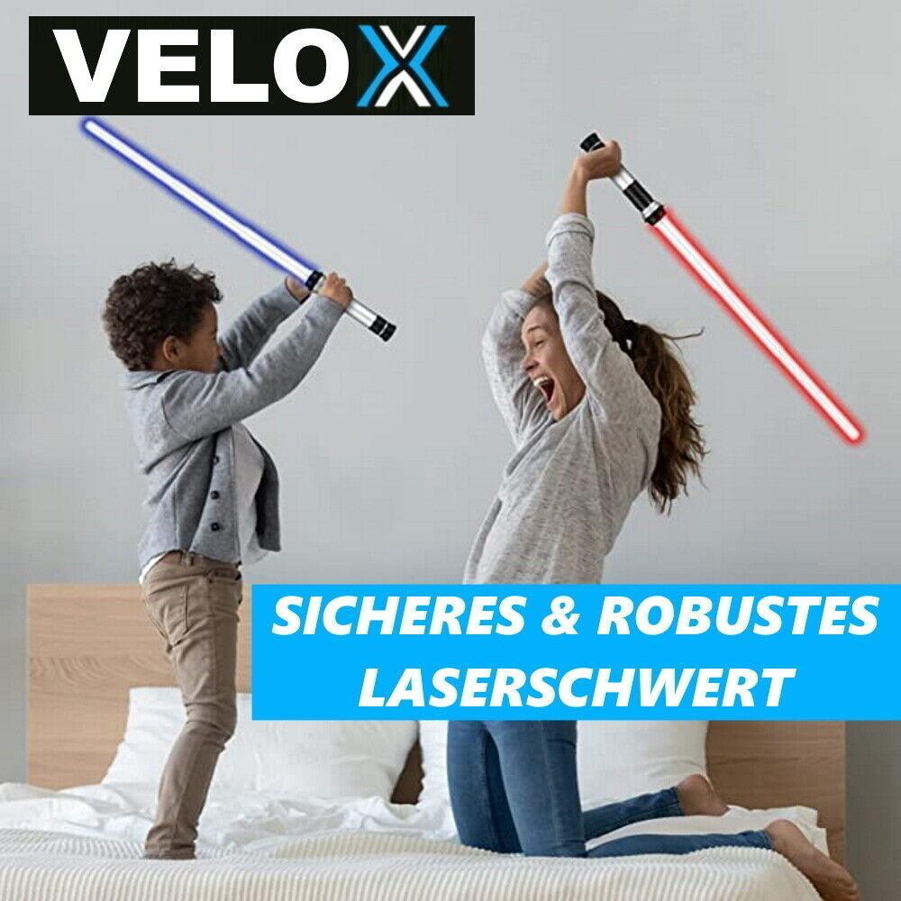 VELOX Lichtschwert Laserschwert Kinder Lightsaber wechselbare Farben Sound 2er