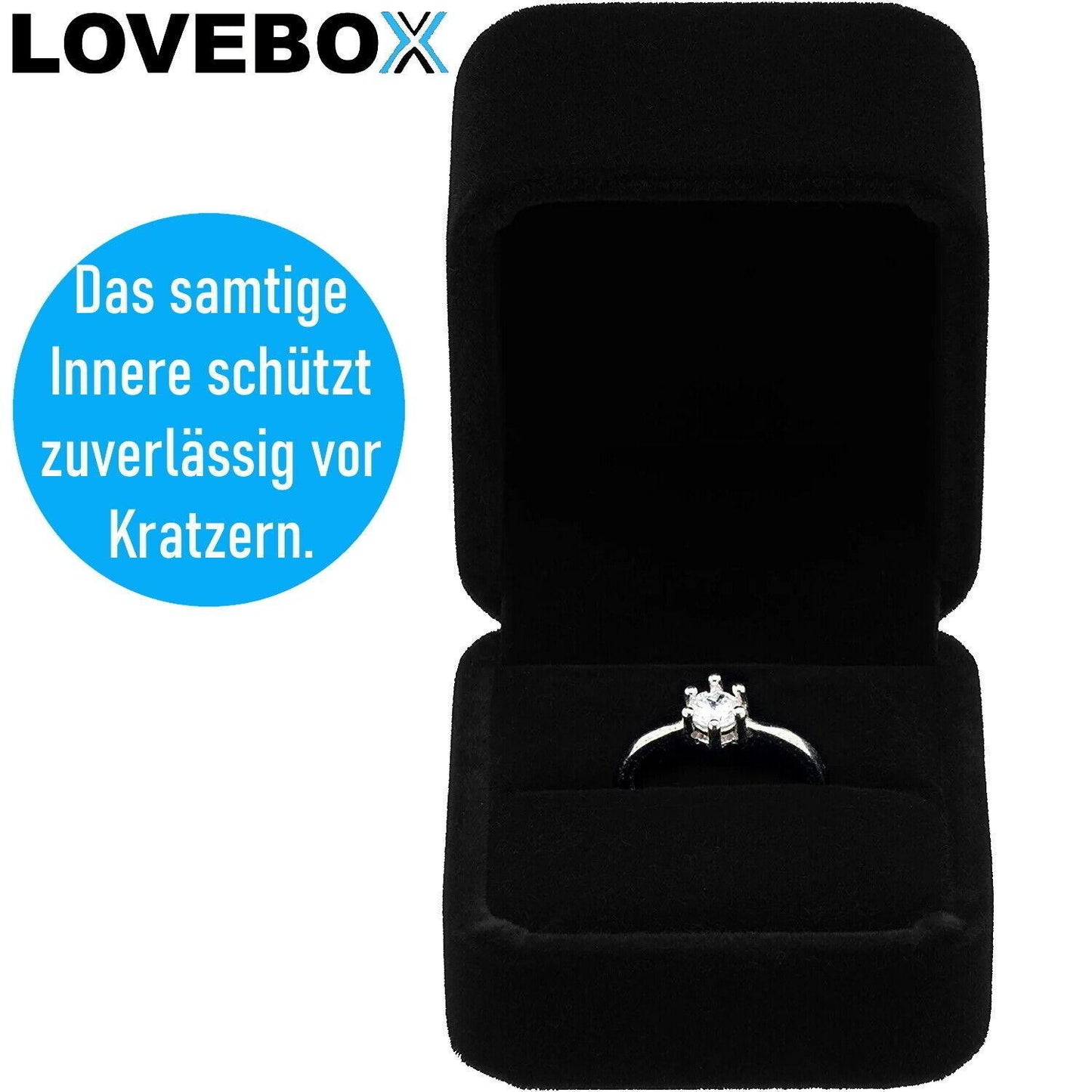 LOVEBOX Ringschatulle Ringbox Ringetui Samt Ringschachtel Schmuck Geschenkbox
