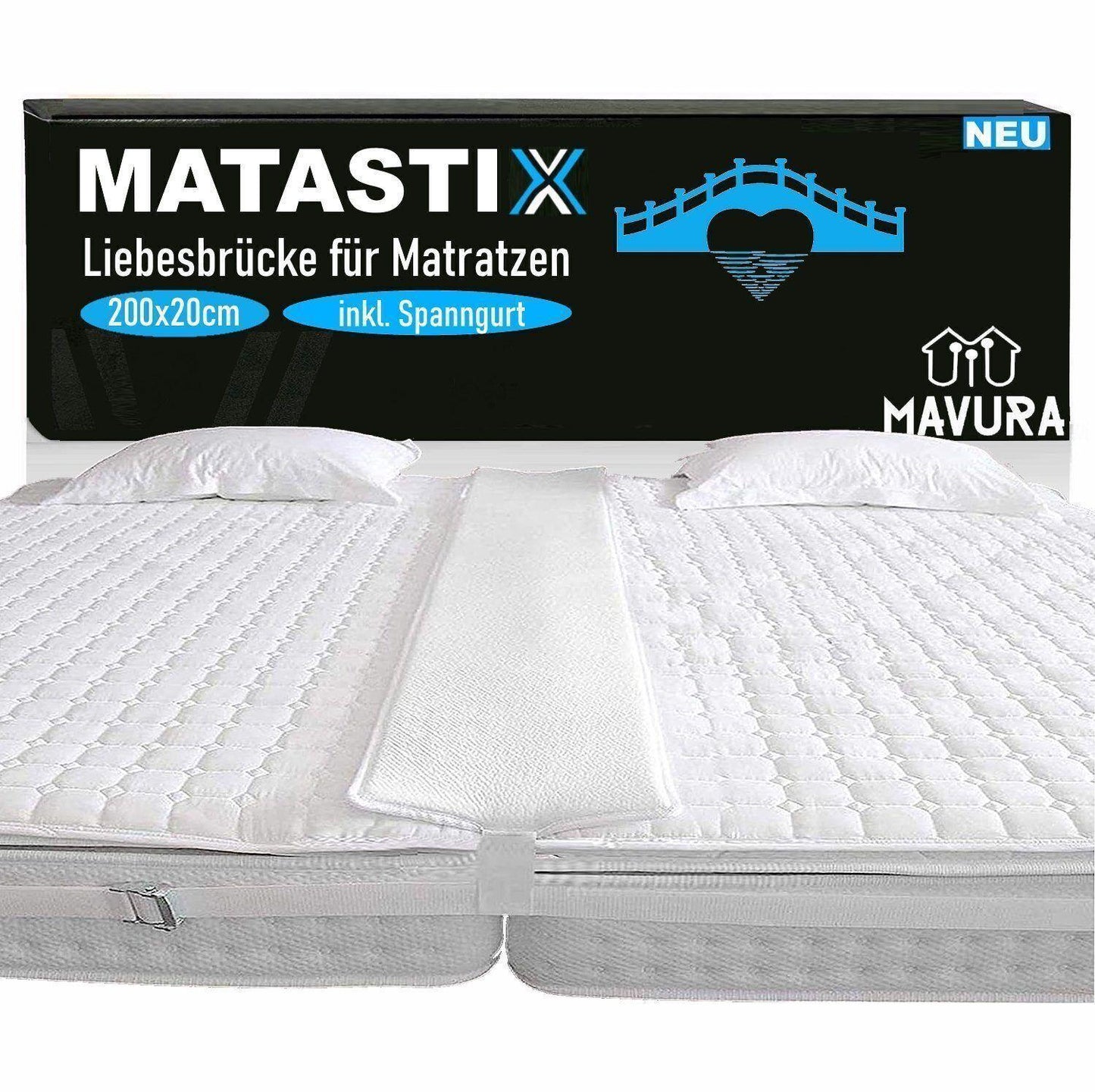 MATASTIX Liebesbrücke Spanngurt Matratzenverbinder Ritzenfüller Matratzenkeil