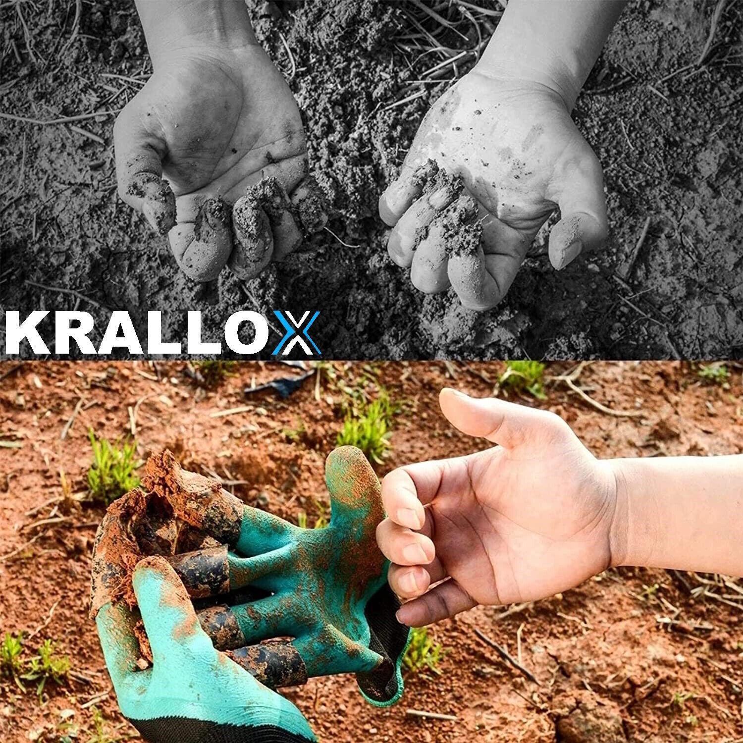 KRALLOX Gartenhandschuhe mit Krallen Krallenhandschuhe zum Graben Universalgröße