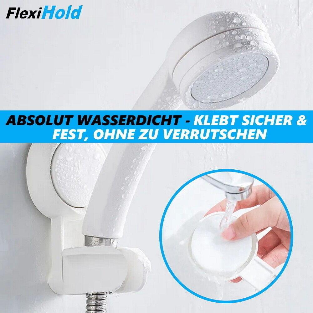 FLEXIHOLD Duschkopfhalter mit Saugnapf 360° drehbar Brause Halterung ohne Bohren