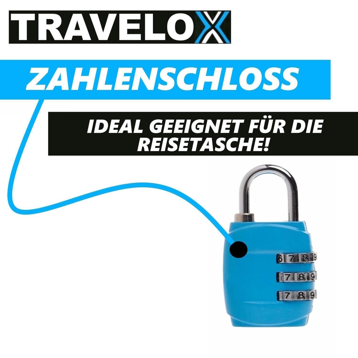 TRAVELOX Koffergurt Gepäckgurt Kofferanhänger Gepäckschloss Gepäckanhänger Blau