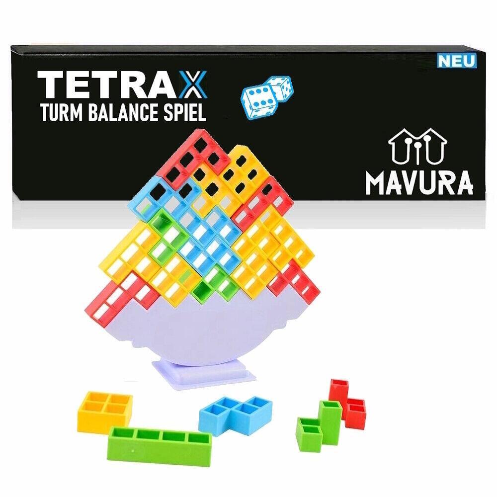 TETRAX Tower Balance Spiel Kinder Stapelspiel Turm Schaukelstapel Spielzeug 32tl