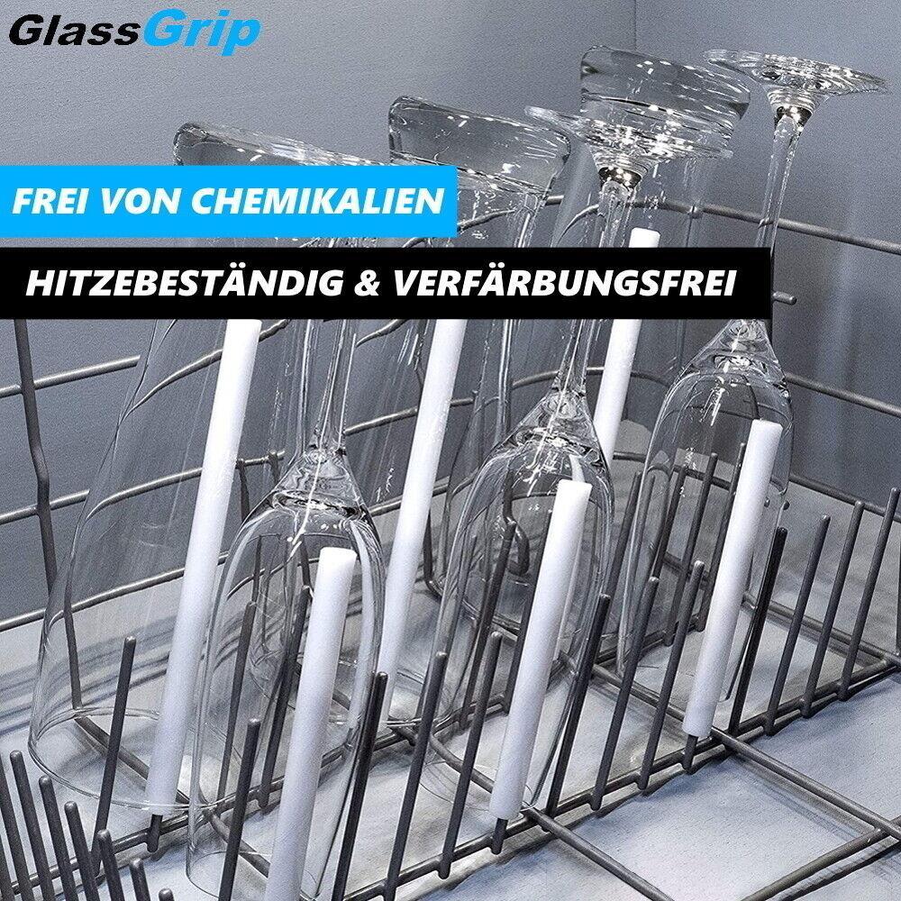 GlassGrip Glashalter Spülmaschine Aufsteckhalter Halterung Geschirrkorb 6er