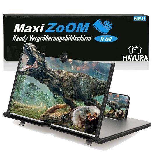 MAXIZOOM Handy 3D Bildschirm Lupe Smartphone Vergrößerungslupe Projektor 12"