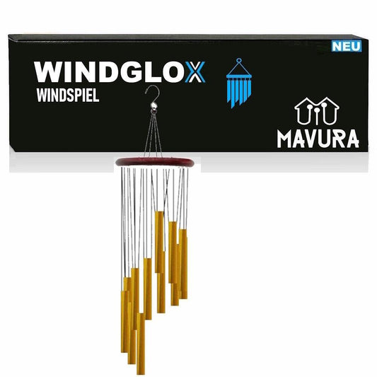 WINDGLOX Klangspiel Glockenspiel Windspiel Gartendekoration Klangröhre Windharfe