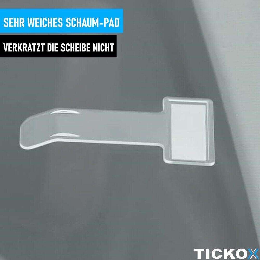 TICKOX Plakette Park Schein Ticket Halter Set aufkleben auf Frontscheibe [5er]